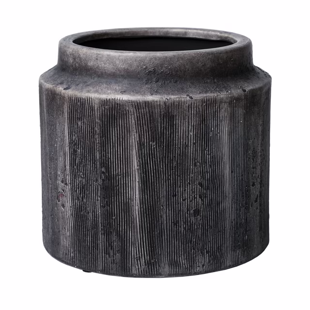 textured black planter