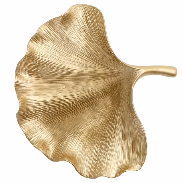 gold ginko trinket tray